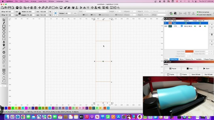 lightburn software with rotary setup 